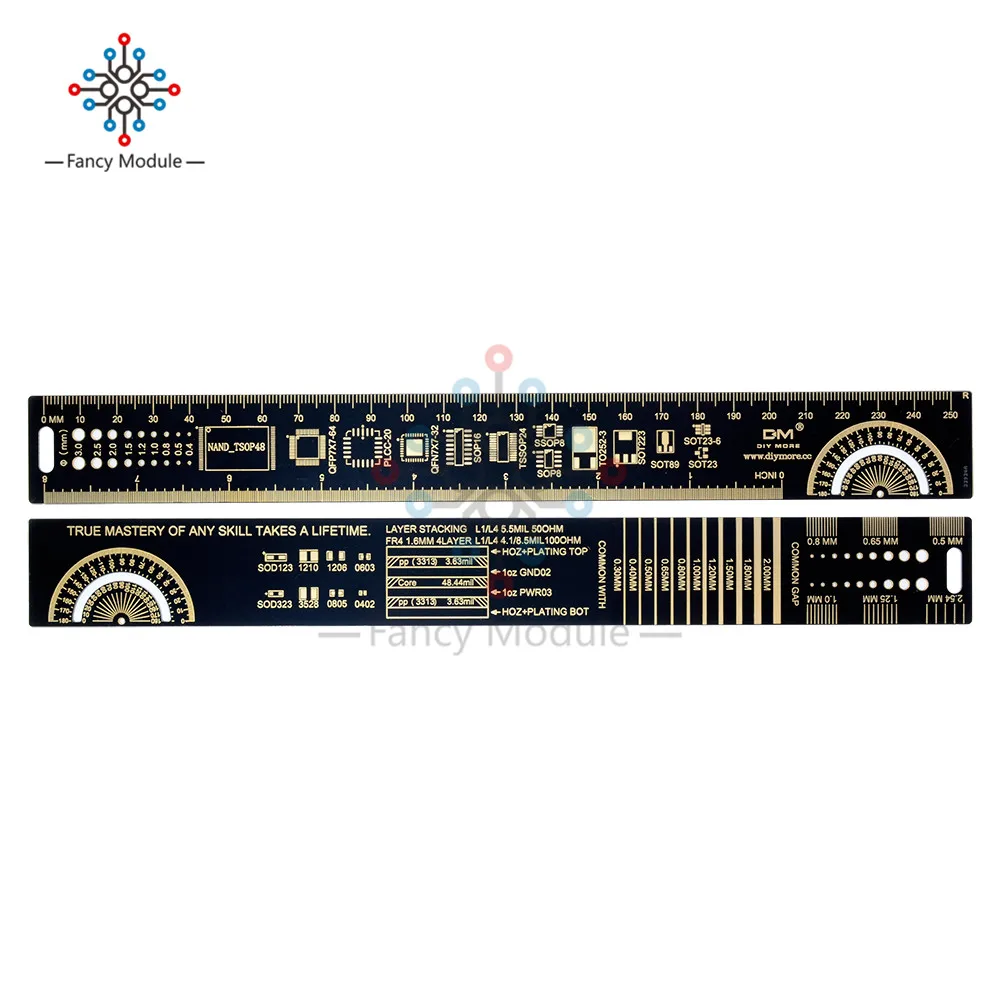 4 каблуке 15 см, 20 см, 25 см PCB линейка, измерительный инструмент Многофункциональный линейка PCB резистор микросхема конденсатора IC SMD для электроники