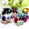 Horse Eye / Leaf Shape Glass Rhinestones With Claw Sew On Crystal Stone Strass Diamond Metal Base Buckle For Clothes ► Photo 2/6