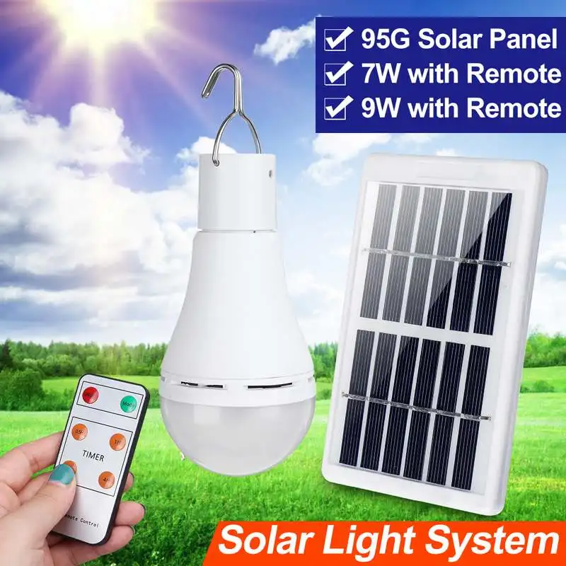 

Portable 7W/9W 5 Modes LED Bulb Solar Panel Light Solar Energy Garden Lamp USB LED Lighting Outdoor Camping Hiking Bulb