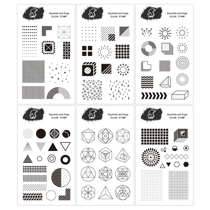 

2019 new Transparent Clear Stamps/seal For DIY Scrapbooking paper craft card making Geometric figure rubber stamps for Decor