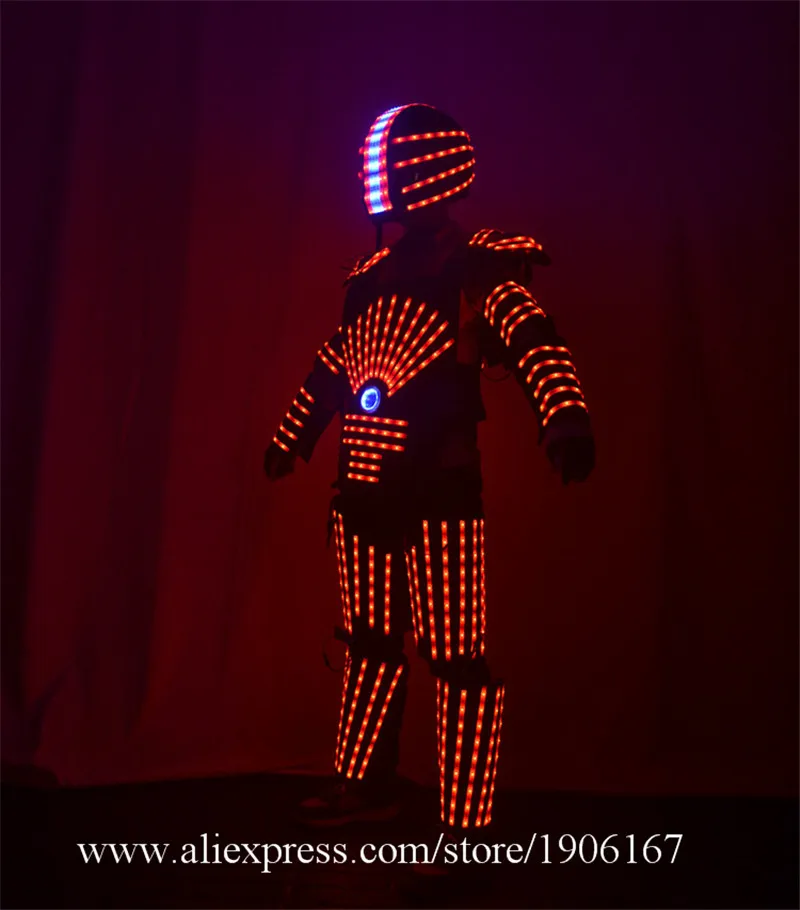New arrived RGB color LED armor LED Suits Robot Costume LED Luminous Clothing For Night Clubs Party KTV04