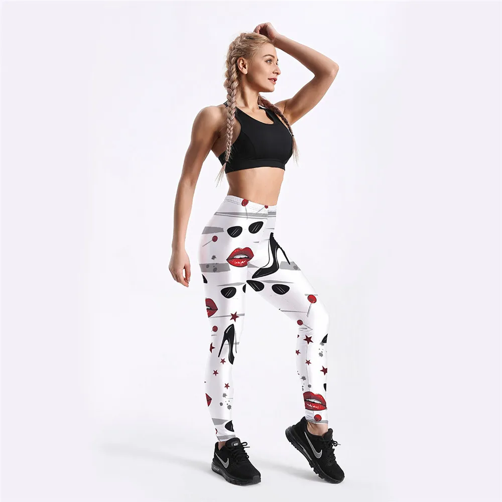 FCCEXIO New Gothic Design Women Leggings Sexy Queen Lips 3D Printed Legging Slim Fitness Leggings Workout Pants Fashion Trousers FCCEXIO New Gothic Design Women Leggings Sexy Queen Lips 3D Printed Legging Slim Fitness Leggings Workout Pants Fashion Trousers