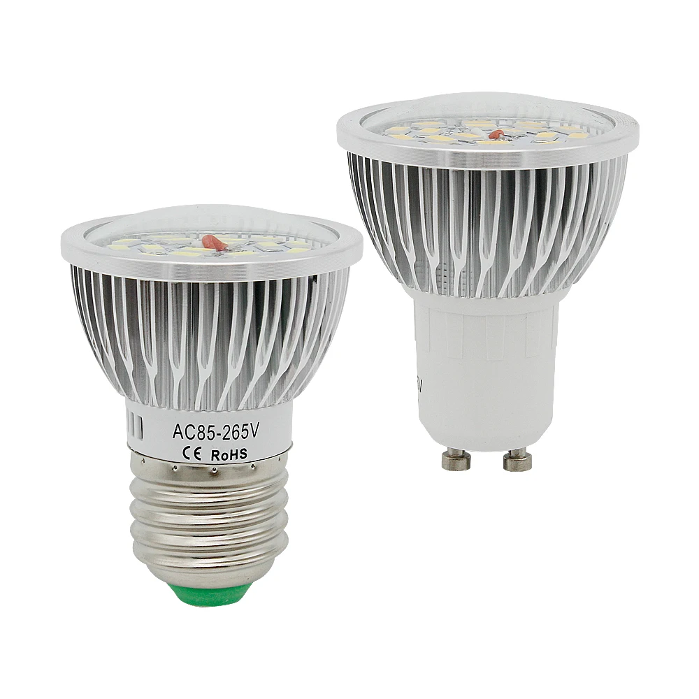 No Flicker E27 GU10 LED Spotlight SMD 5730 18LEDs Bulb 85 265V Spot