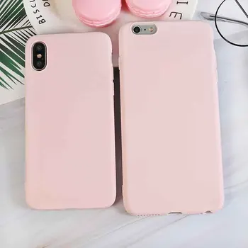

Luxury Light Pink Soft Silicone Phone Case For iPhone X XR XS Max 5 5S SE 6 6S 7 8 Plus 11 2019 6.5"Cover Coque Fundas