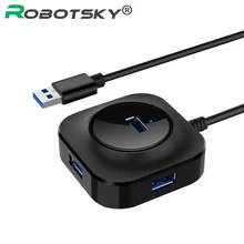 Высокоскоростной 4 порта USB 2,0 3,0 концентратор портативный usb-хаб разветвитель 0,25 м 1 м 2 м для компьютера ПК ноутбука