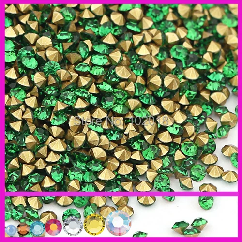 

Free shipping 1440pcs ss20 round shape cristal stones point back rhinestones chatons peridot color for crystal jewelry making