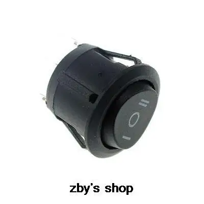 

10Pcs Black Button 3Pin ON-OFF-ON 3Position 6A/10A SPST Round Rocker Boat Switch