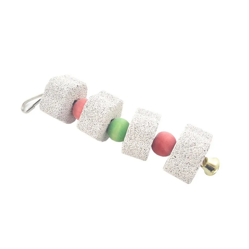 

Hot Pet Parrot Grinding Stone Toy Teeth Molars Stone Hanging String Chewing Toy Parrot Cage Parakeet Cockatiel Toy Mineral