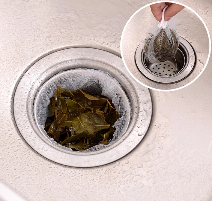 

30PCS/SET Kitchen sink outfacing floor drain garbage bags drain sludge filter bags prevent clogging dish basin water bag net