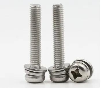 

50pcs/lot M3X50/40/35/30/25/20/16/12/10/8/6/5 stainless steel 304 phillips pan head screws with flat washers spring washers 345