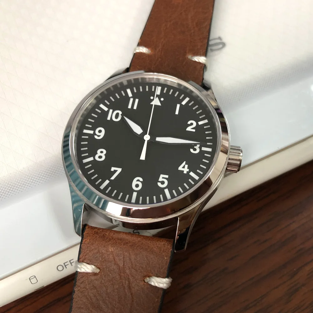 Стерильные часы relogio 42 мм с сапфировым черным циферблатом Чайка автоматические часы светящиеся Мужские механические наручные часы 316L SS