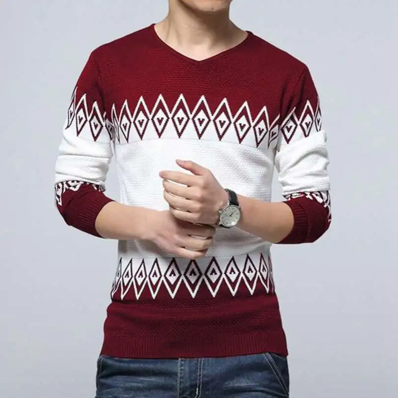 #1303 Spring Fall 2017 Slim Knitting Mens sweaters Mens