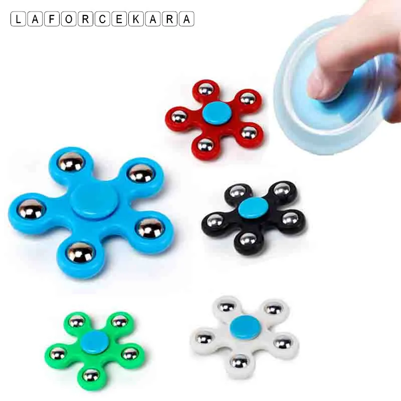GREEN FIVE-ARMED SPINNER WITH STEEL BALLS EDC/ADHD/STRESS RELIEF FIDGET SPINNER 