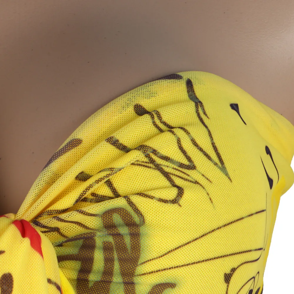 Сетчатый бандажный бюстгальтер с буквенным принтом+ штаны, Женский комплект 2 шт. комплект из двух предметов, комплекты для ночного клуба, Прямая поставка