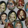 30x40mm Random Mixed Fashion Retro Girl Oval Glass Cabochon Flatback Photo Base Tray Blank DIY Making Accessories 5pcs K02125 ► Photo 3/4