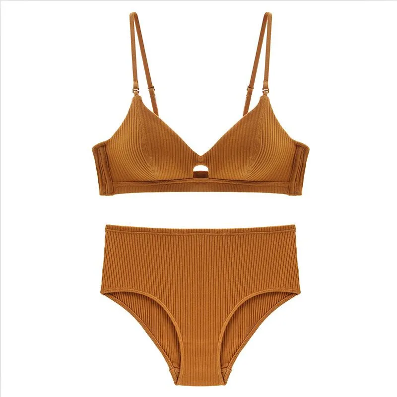striped bra and panty set
