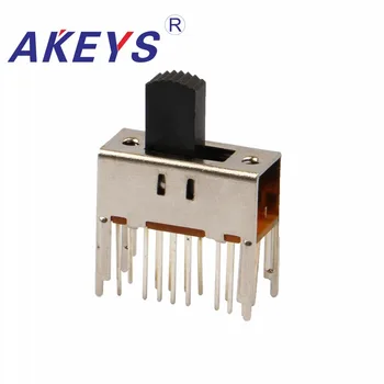 

SS-43D10 4P3T Four pole three throw 3 position slide switch 16 pin DIP type with 4 fixed pin handle heights can be customized