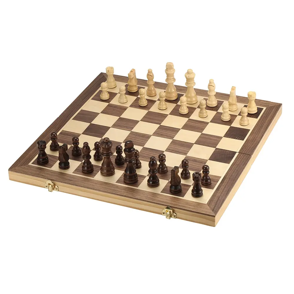 

High quality New Foldable Wooden Chess Set Table Board Educational Chess Magnetic Chess Adults International Entertainment Game