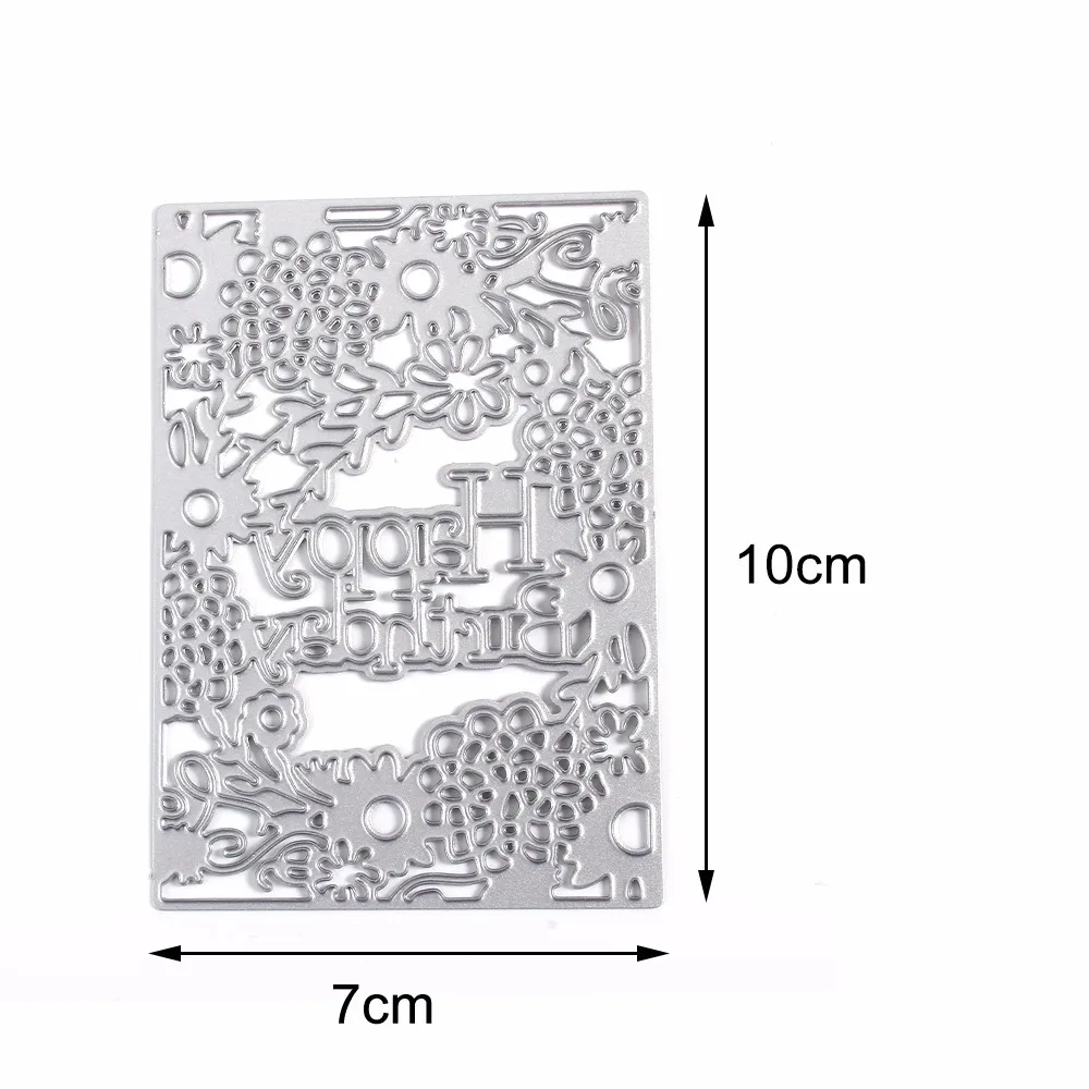 7 шт./компл. квадратный металлический Трафаретный вырубной штамп Скрапбукинг Stencile круг высечки металла для изготовления открыток Бумага фотоальбом подарок на день рождения - Цвет: F