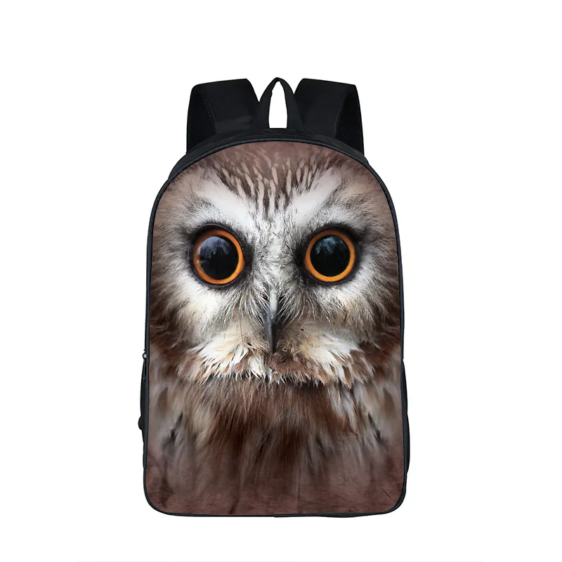 3D печать рюкзак мужской ноутбук сумки мода рюкзак-Сова школьная сумка для подростков девочек мальчиков животных сумки mochila feminina - Цвет: 16MTY12