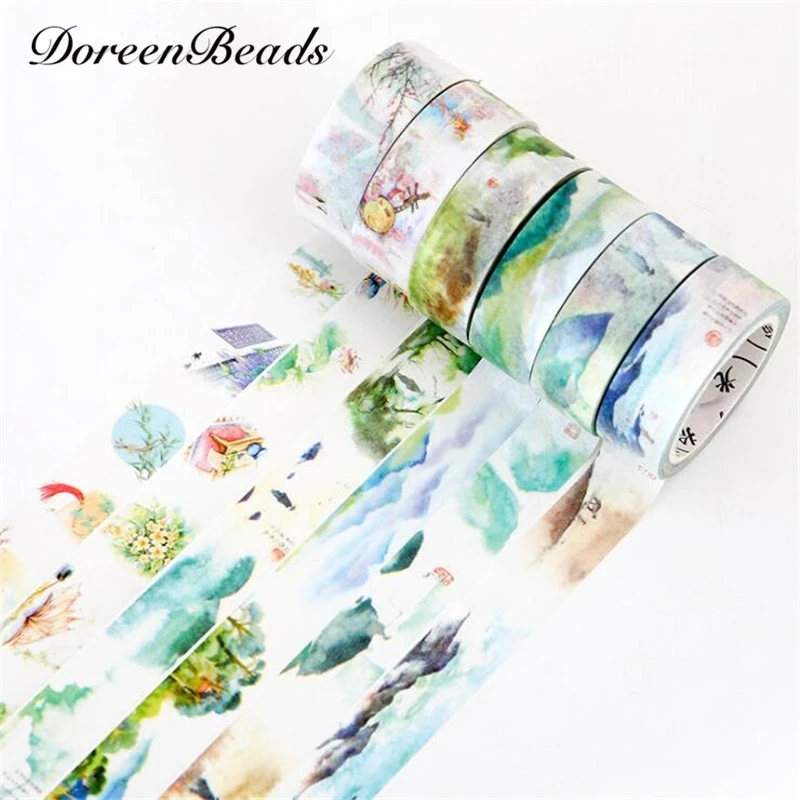 

Ancient Painting Washi Tape Set DIY Office Japanese Stationery Scrapbooking Decorative Scotch Tape Masking Adhesive Stickers