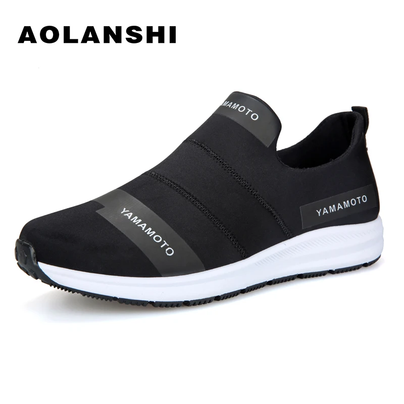 AOLANSHI Breathable Stretch Fabric Running Shoes Mens Slip