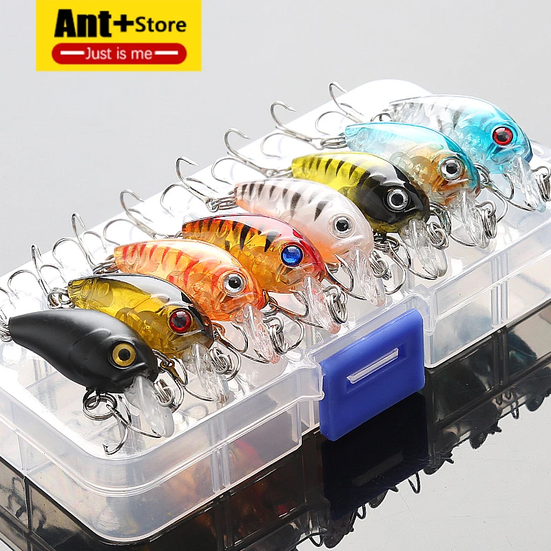

5/8/10pcs Mixed Colors Minnow Baits Kit Fishing Lure Set Wobbler Crankbaits with Box Treble Hooks Fishing Tackle hard Bait