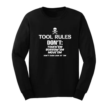 

Mens Tool Rules Funny Car Mechanic Long Sleeve T-Shirts Men Tee