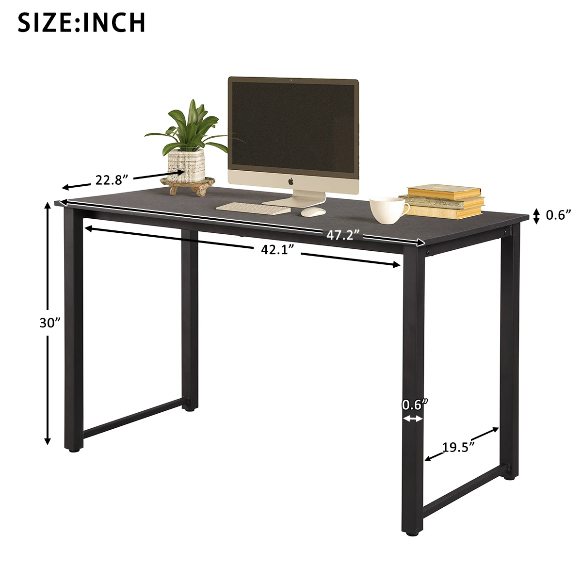 Computer Desk 47 Mordern Home Office Desk Sturdy Metal Frame Study Writing Desk Wood Top White Metal Legs Workstation Desk In Laptop Desks From Furniture On Aliexpress