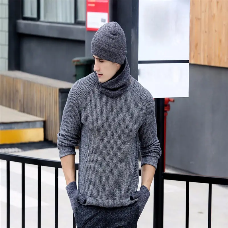  Man Ladies 3pc Winter Soft Knit Beanie Hat Scarf Screen Gloves Set women's scarves handkerchief hij