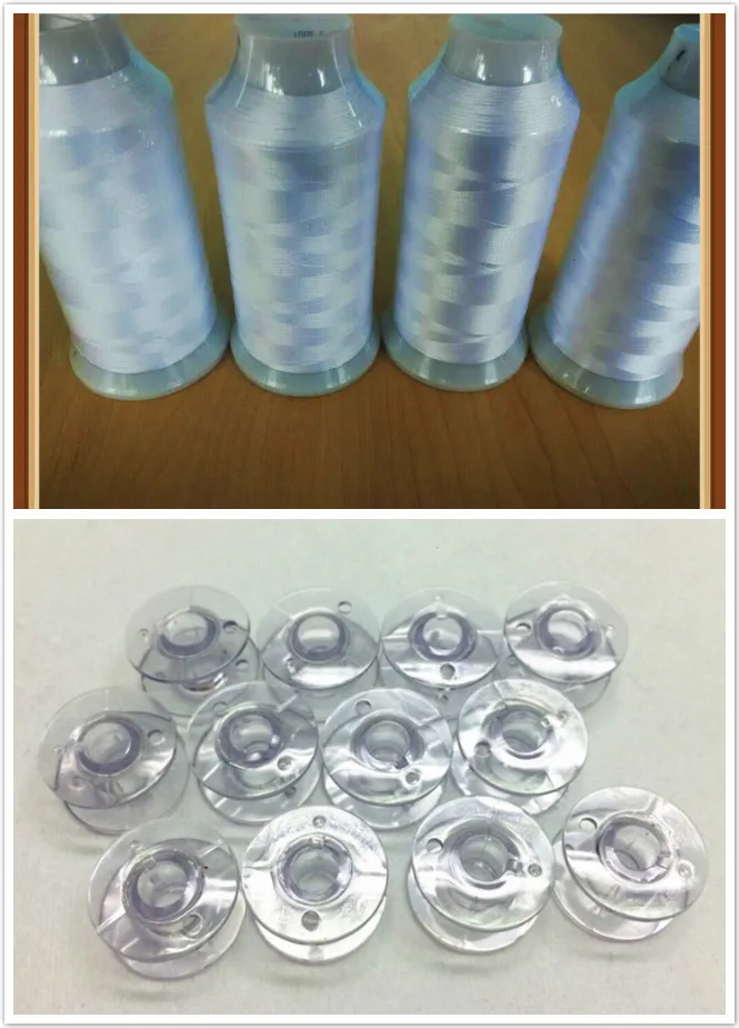 Polyester Embroidery Machine Bobbin Thread Filament 5000m*4+12 PCS