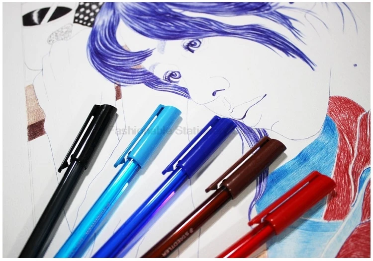Набор цветных шариковых ручек STAEDTLER 432M10 маркеры для рисования Канцтовары