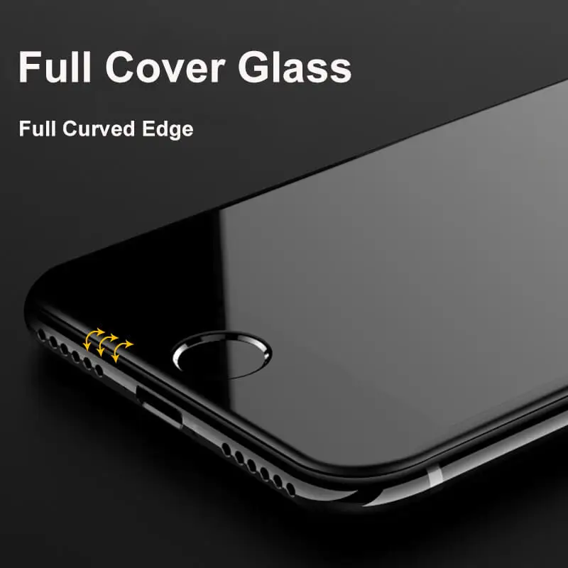 

Full Cover Glass On 7 8 6S 6 Plus Screen Protector For Iphone Xs Max X Xr Tempered Glass Full Curved Edge Protective For Iphone