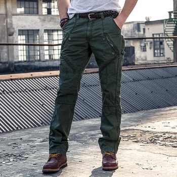 

Brand New Men's Cargo Pants Fashion Designer Top Quality 100% Cotton Multi Pocket Casual Overalls Pants Men Plus Size AF3258