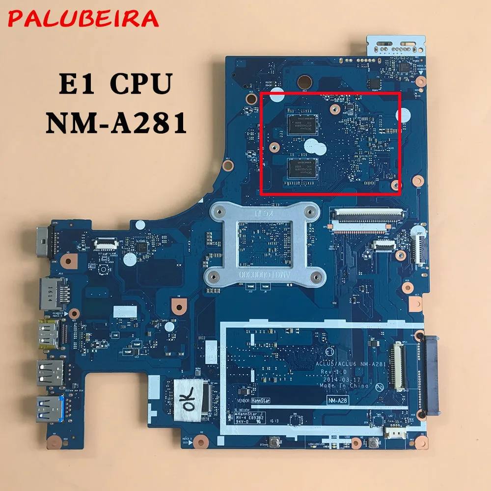 

PALUBEIRA brand new NM-A281 mainboard For Lenovo G50-45 laptop motherboard with E1 CPU with graphics card Fully working