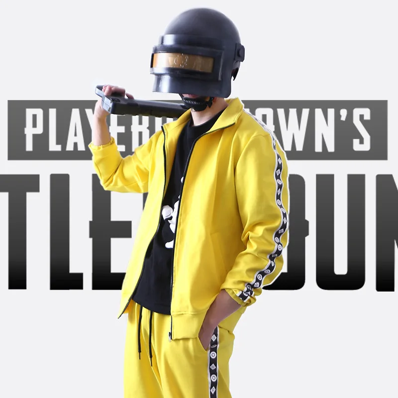  PUBG Playerunknown's Battlegrounds Cosplay Costume Coat Yellow Sportswear Suits Jacket coat and pan