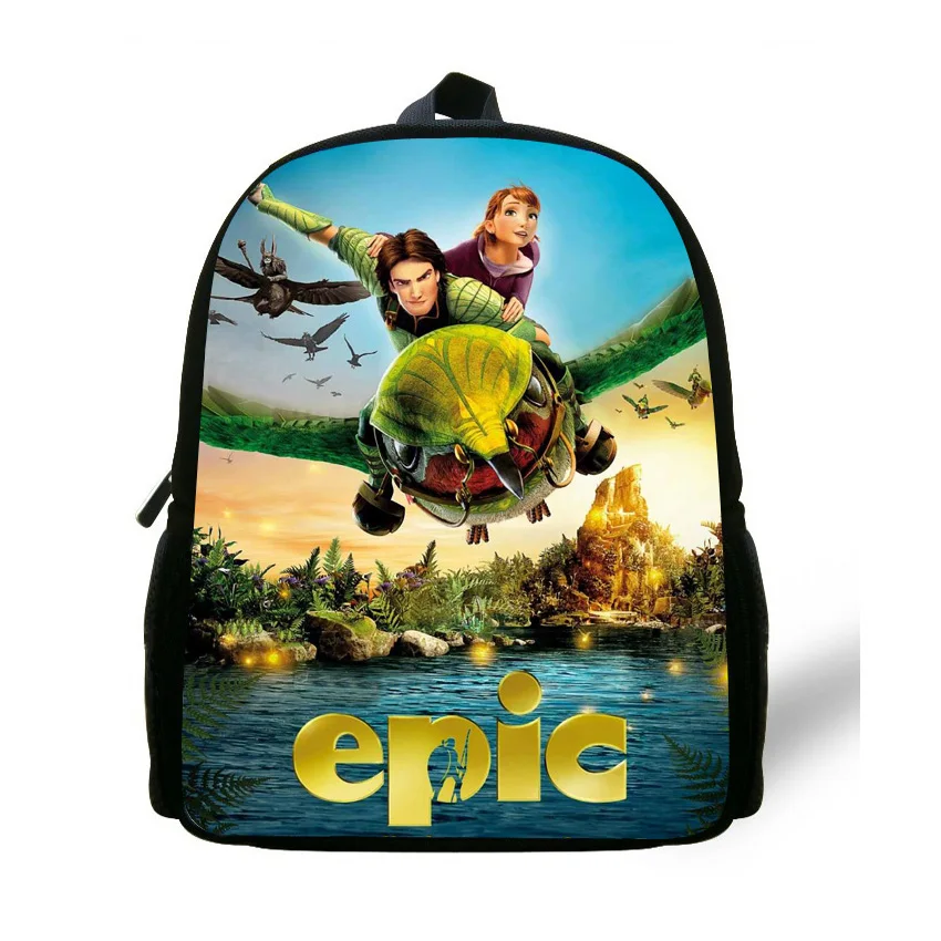 Us 14 81 18 Off 12 Inch Mochilas Infantis Movie Epic School Bags For Kids Cartoon Children Backpack Print Book Bag Age 1 6 In