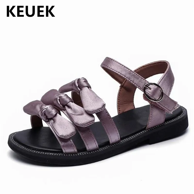 

New Summer Bow Shoes Girls Sandals Princess Baby Open toe Toddler Flat Breathable Casual Outdoor Kids Sandals Children 03