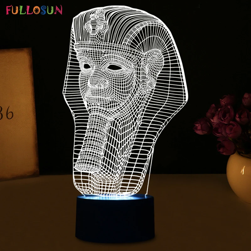 Таинственный 3D Фараона Форма LED Настольная лампа LED 3D USB Мощность ночник, как Спальня Аксессуары