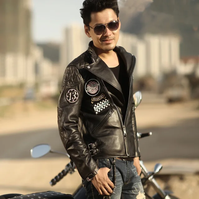 Black Jacket Men Motorcycle Pp 2015 New Winter Slim Fit Pu