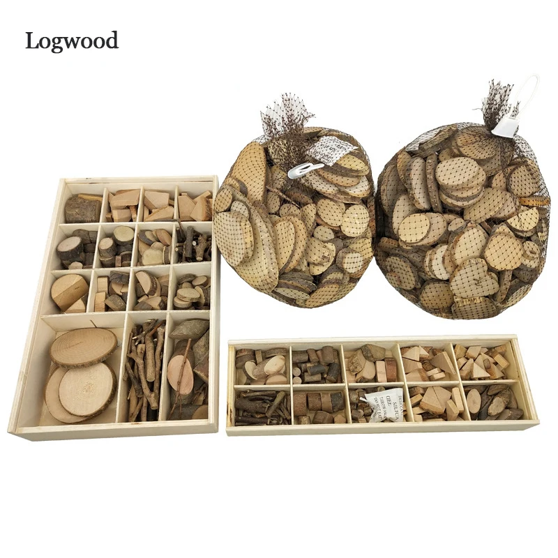 Logwood 30-50pcs Baby DIY Toy Nature Wood Art & Craft Handmade Create Wooden toy Educational Originality wood for Children Gift