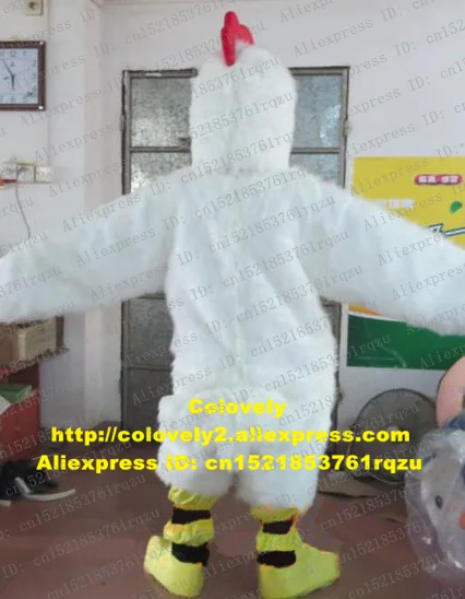 Weiß Huhn Chook Hahn Hahn Henne Küken Maskottchen Kostüm Erwachsene Cartoon Charakter Begrüßen Die Gäste Schönheit Parlor zz5505