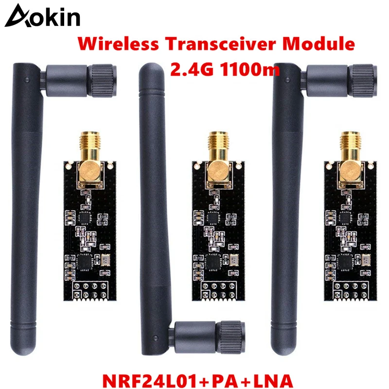 

Wireless Transceiver Module 2.4G 1100m NRF24L01+PA+LNA in Antistatic Foam for Arduino Compatible with Antenna LKY67