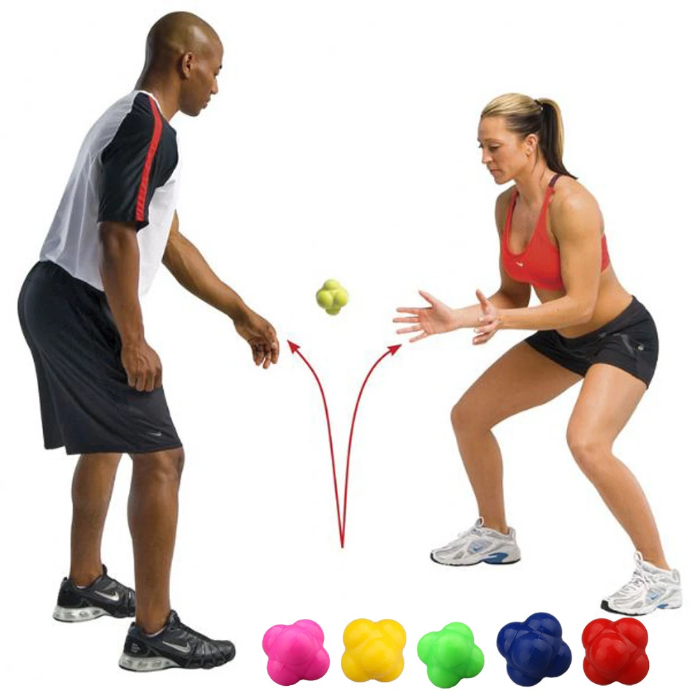 

2 Levels Silicone Hexagonal Ball Solid Fitness Agility Coordination Reflex Exercise Workout Equipment Training Reaction Ball