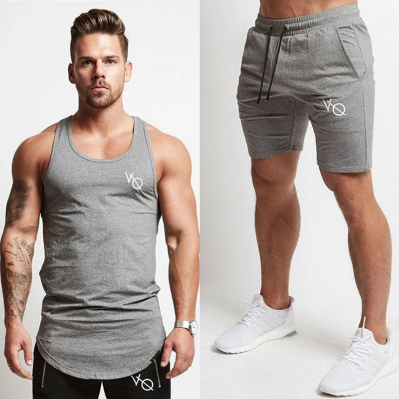 

2018 New Fashion Summer Short Sets Men Casual Vanquish Printing Suits For Men Chinese Style Suit Sets Tank Tops + Shorts