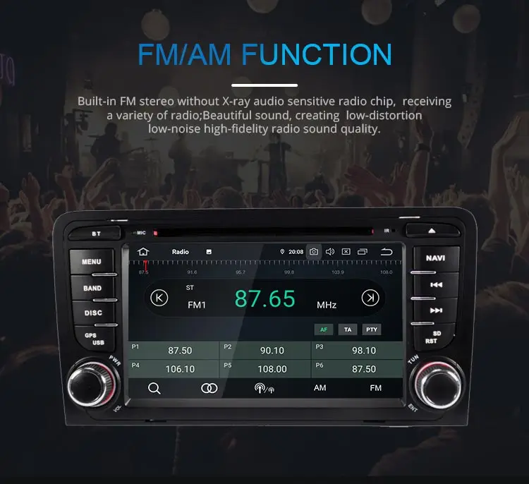 Best JDASTON Android 9.0 Car Multimedia Player For Audi A3 S3 GPS Navigation Stereo 2 Din Car Radio WIFI DVD CD 4G+64G Octa Cores RDS 7