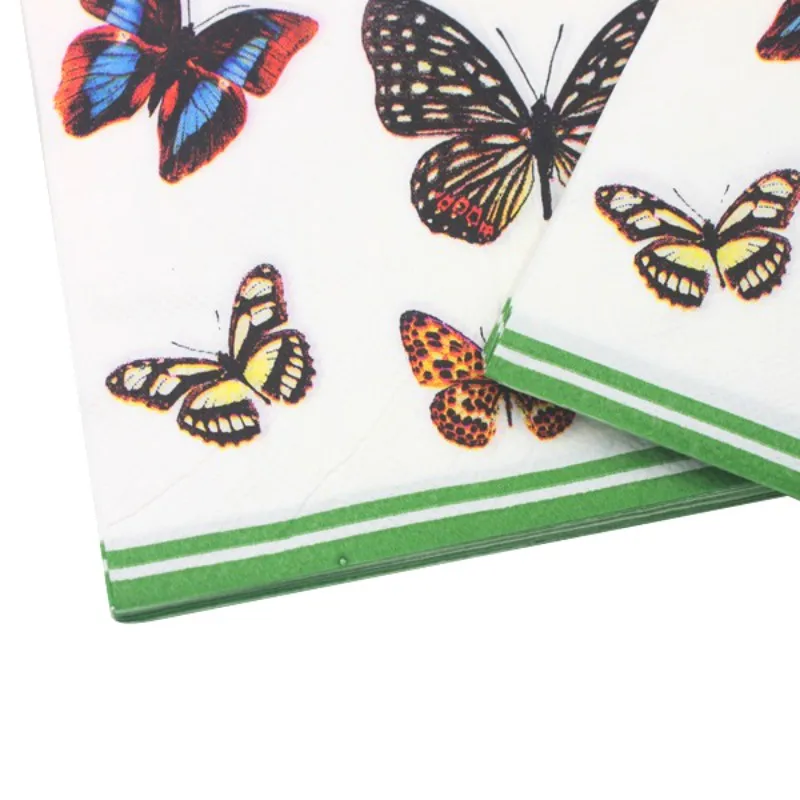 Красота Бабочка ткань с принтом особенность украшения бумажные салфетки для событий и вечерние 33 см* 33 см 20 шт./упак./лот скатерти - Цвет: A