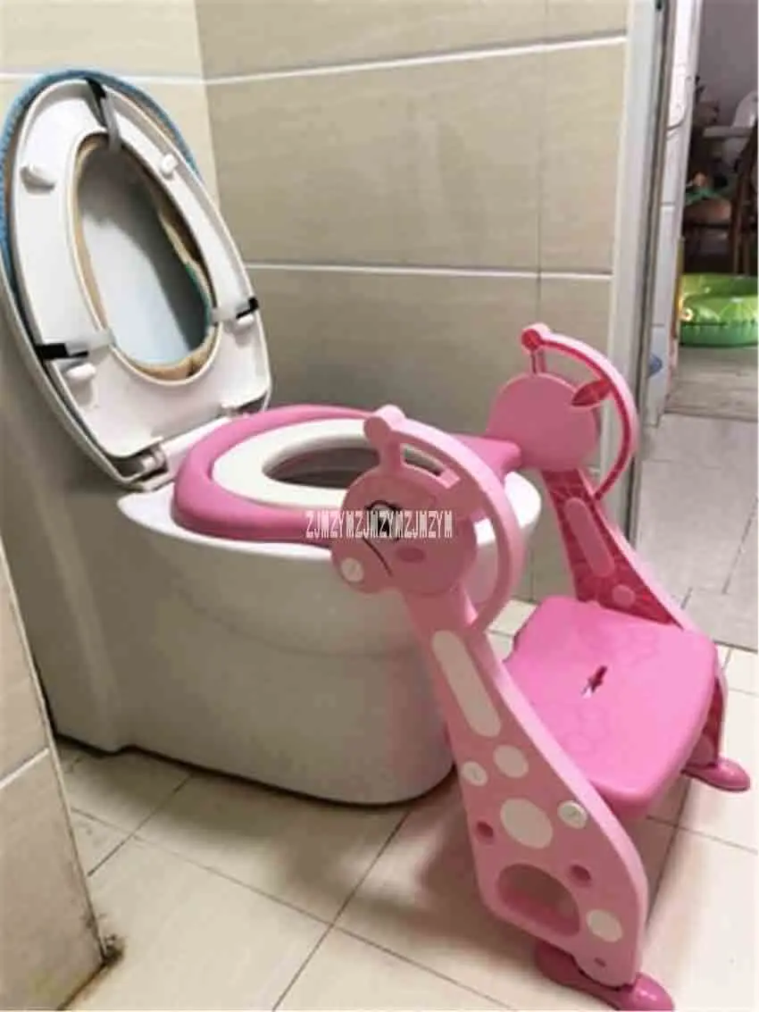 JT-001 Baby Potty Training Seat 3 Colors Children Potty Toilet Seat With Adjustable Ladder Infant Toilet Training Folding Seat