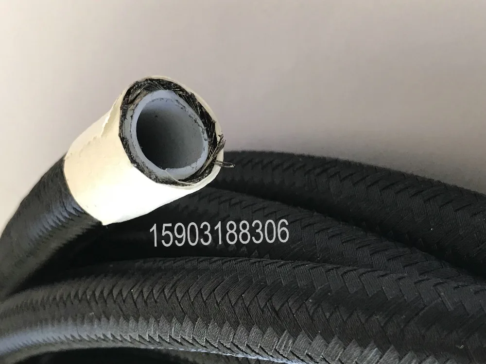 4 AN Black Nylon PTFE Hose W// Stainless Steel Inner Core E85 Compatible