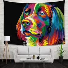 Cartoon Dog Painting Bedding Tapestry Living Room Bedroom Decor Wall Hanging Tapestries Christmas Party Room Ornament Curtain